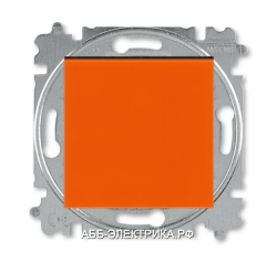 Выключатель 1-клавишный ,проходной (с двух мест), цвет Оранжевый/Дымчатый черный, Levit, ABB